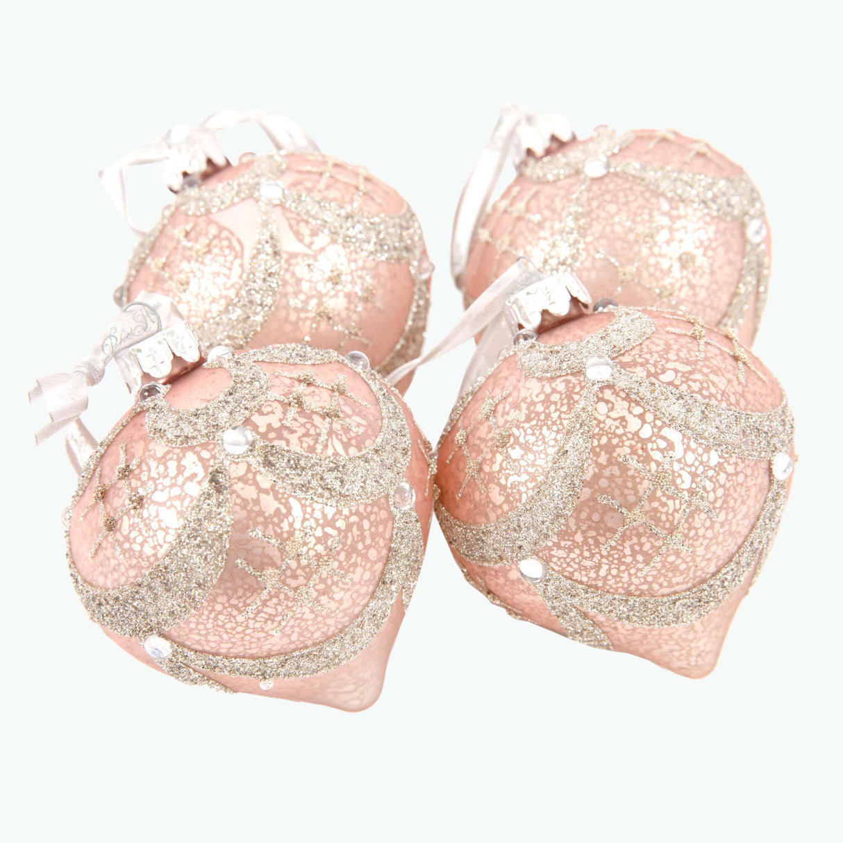 Joulukoriste roosa sipulinmuotoinen 4 kpl