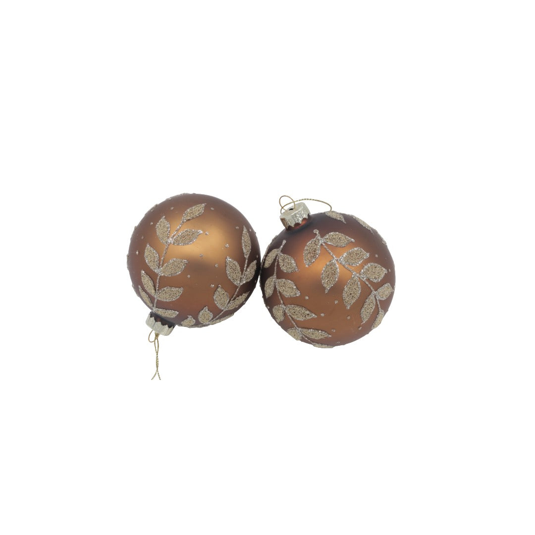 Joulukoriste ruskea glitterillä 4 kpl