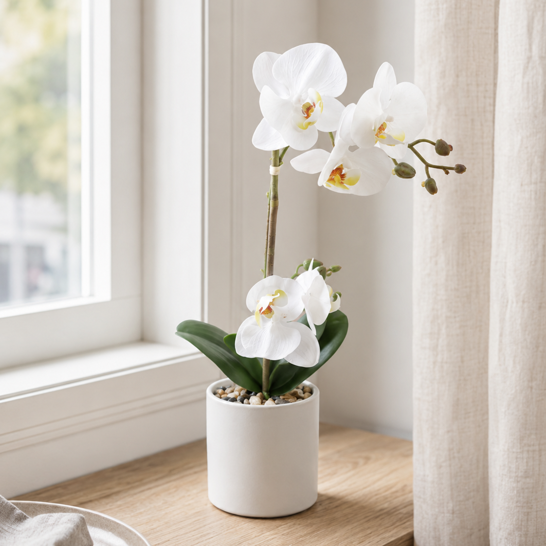 Valkoinen orkidea 35 cm