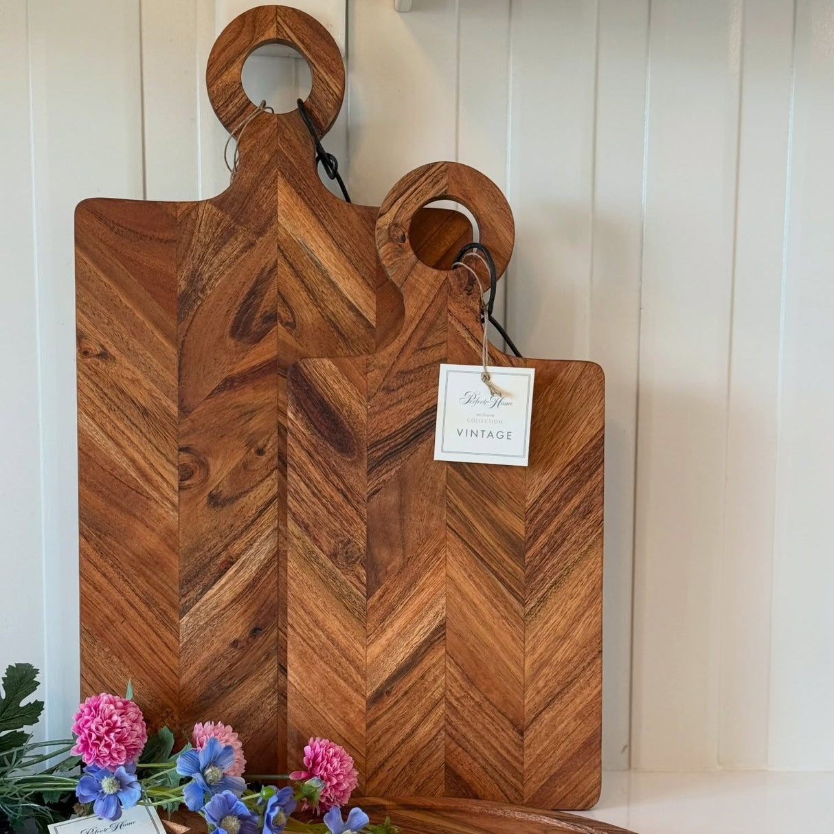 Vintage kalanruotokuvioitu tarjoilulautanen 25x50 cm