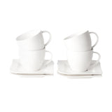 Vit Lilja kahvikuppi ja lautanen 4 kpl