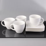 Vit Lilja kahvikuppi ja lautanen 4 kpl