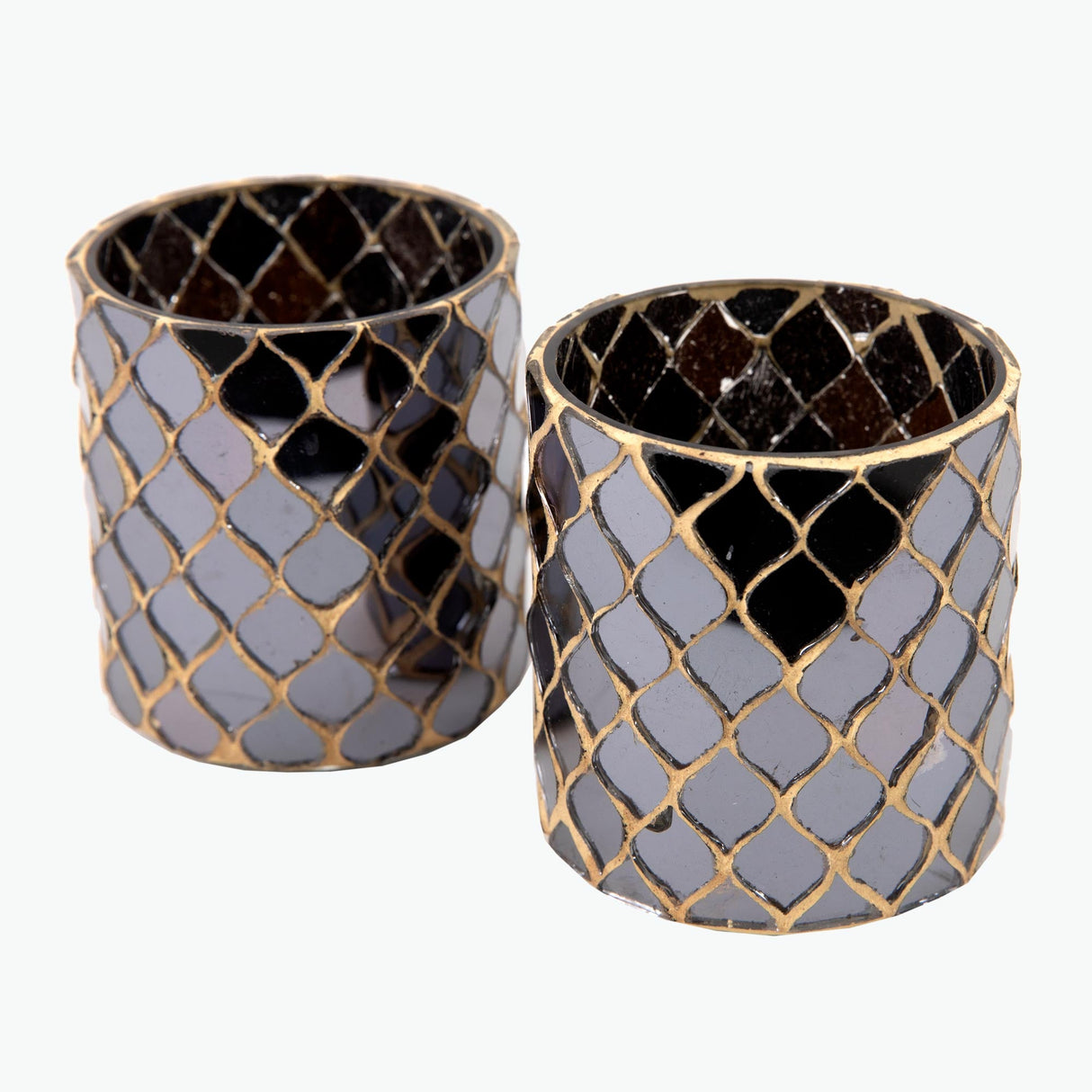 Mosaïque Noir kynttilälyhdyt 2 kpl