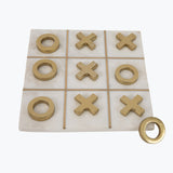 White Marble Tic-Tac-Toe peli 10 pelinappulalla
