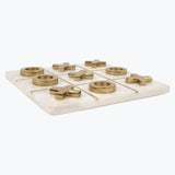 White Marble Tic-Tac-Toe peli 10 pelinappulalla