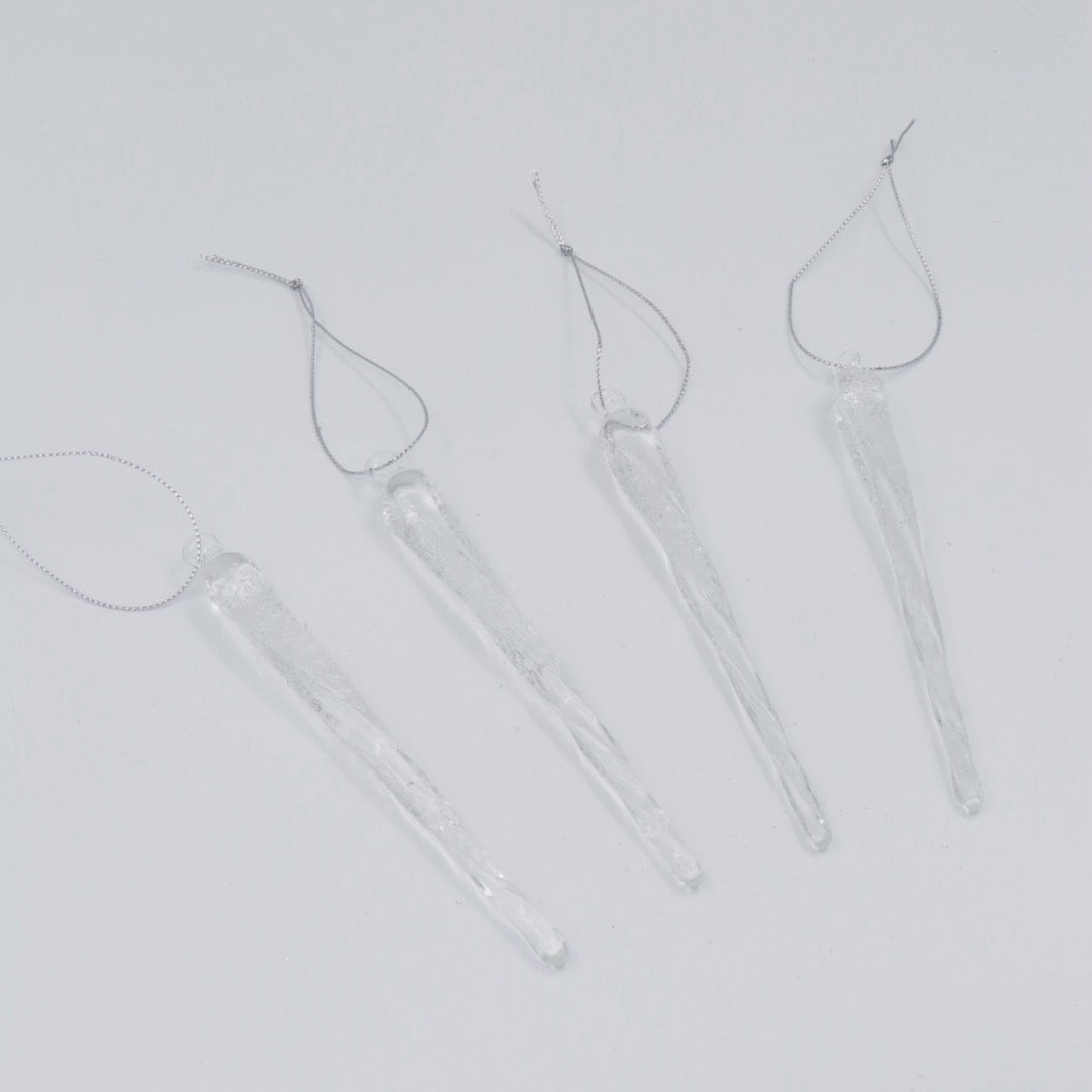 Joulukoriste huurrettu jääpuikko 4 kpl