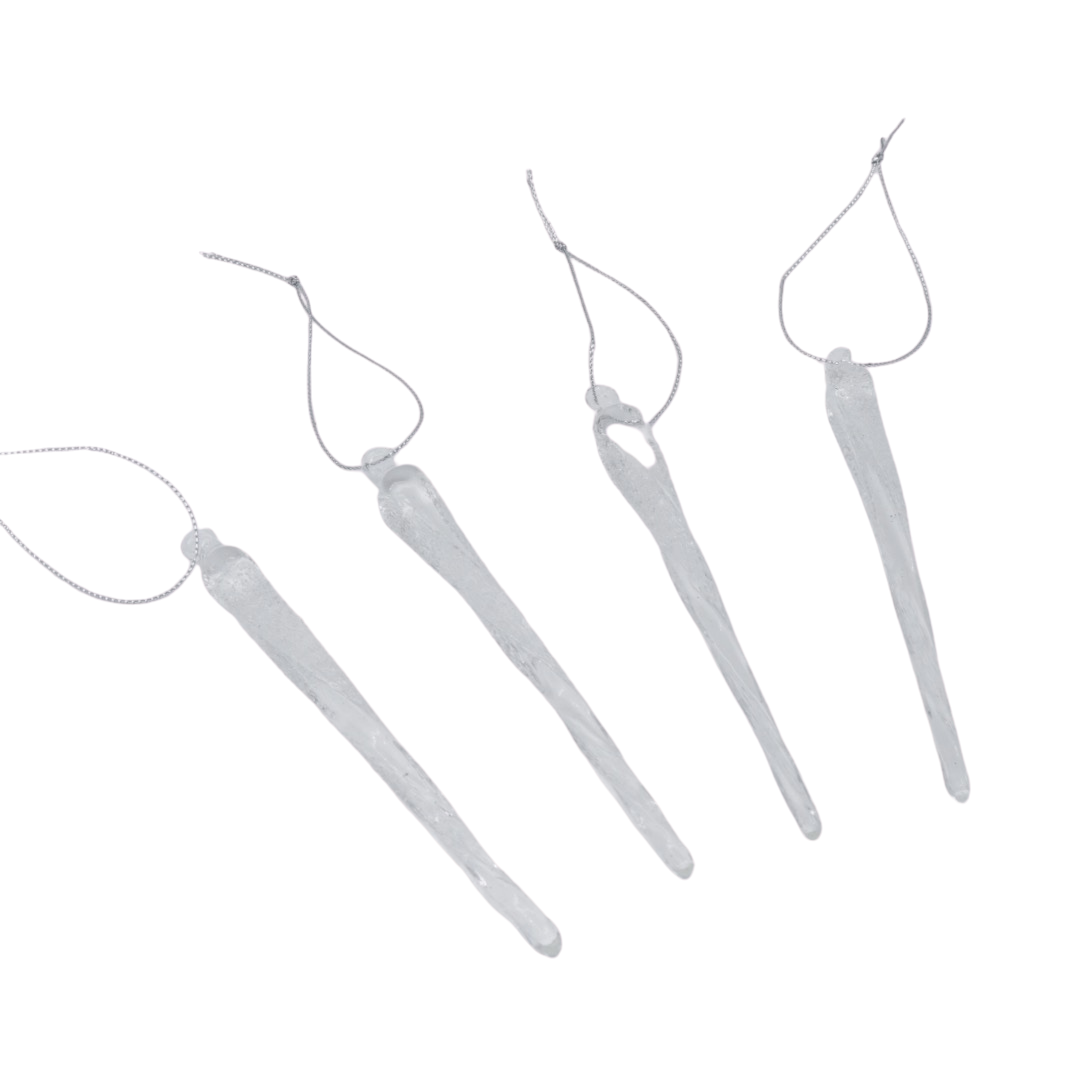 Joulukoriste huurrettu jääpuikko 4 kpl