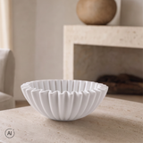 White Ribbed -kulho suuri