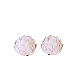 Lotus valkoinen kynttilänjalka 2 kpl