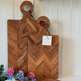 Vintage kalanruotokuvioitu tarjoilulautanen 20x40 cm